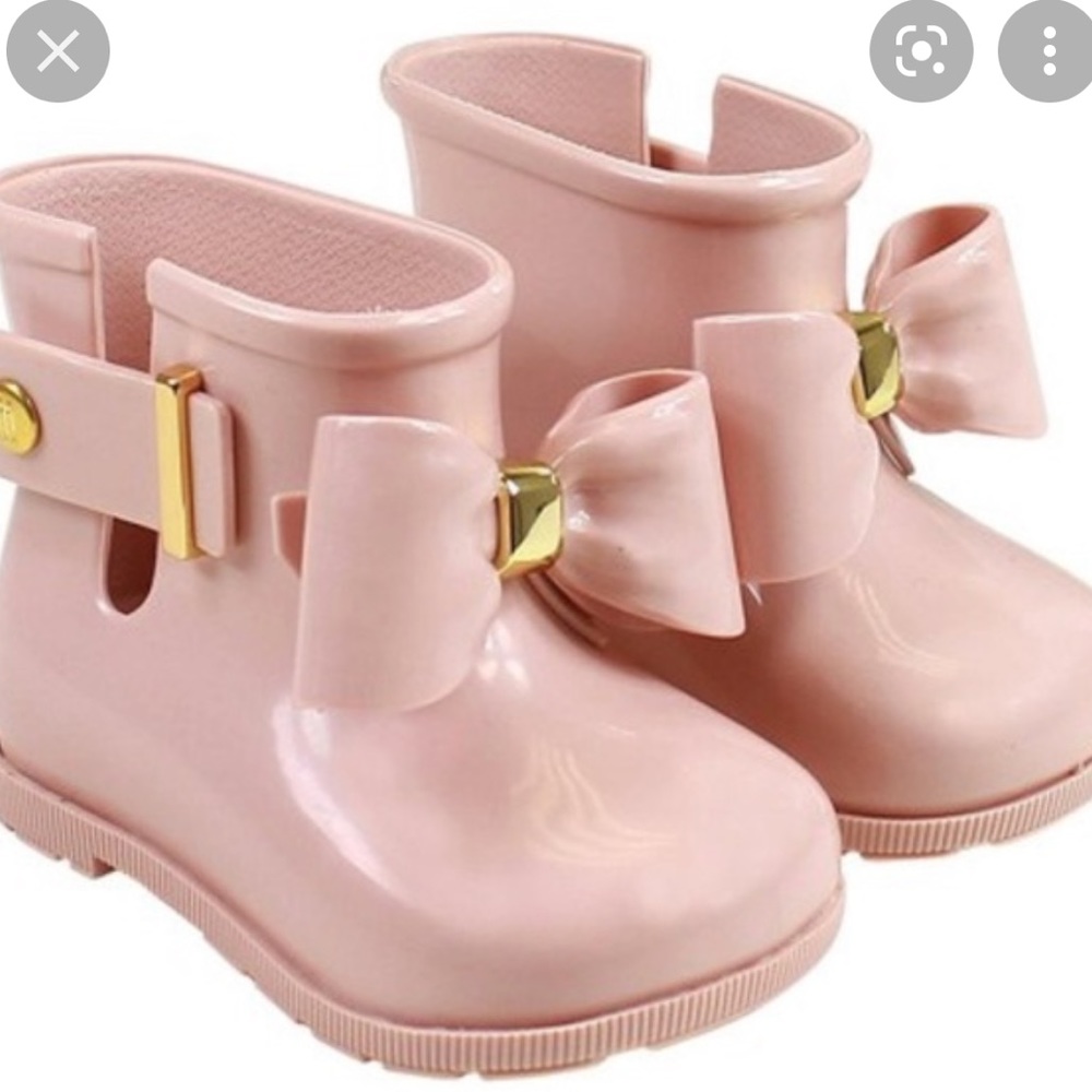 Mini Melissa pink sugar Bow rain boots